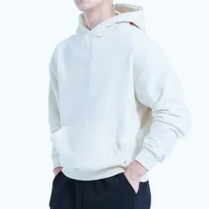 Men's Hooded Pullover Sweatshirt with Wool Lining, Loose