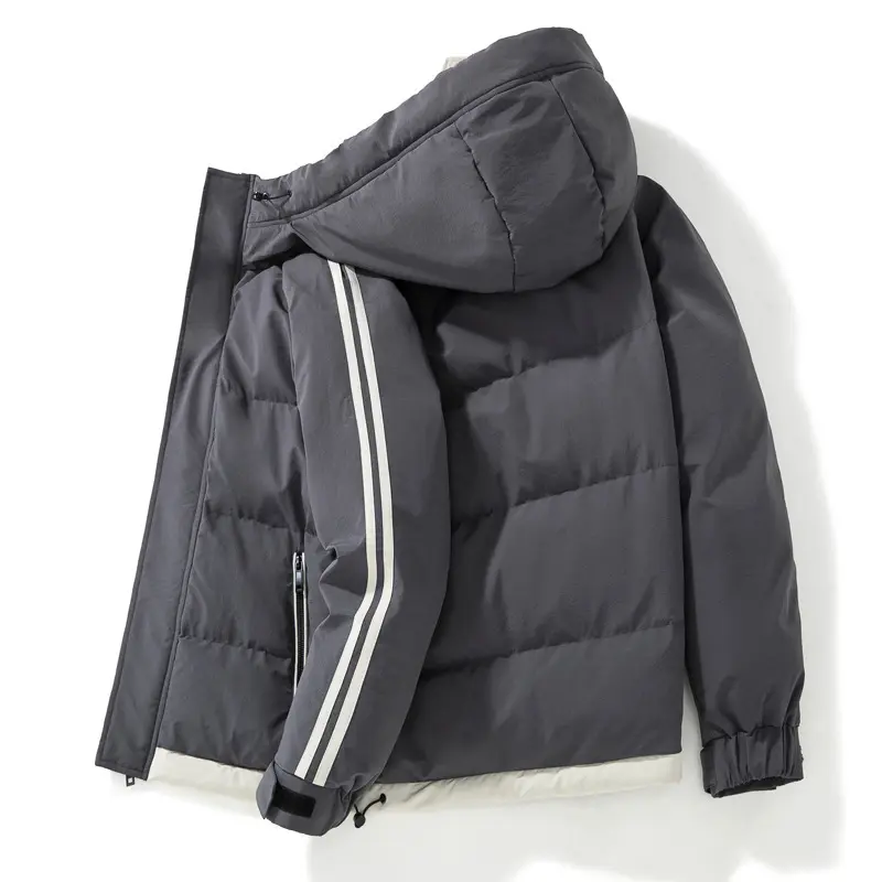 Warm Men’s Plus Size Padded Coat with Hood, Winter Korean Style Warm Men’s Plus Size Padded Coat with Hood, Winter Korean Style