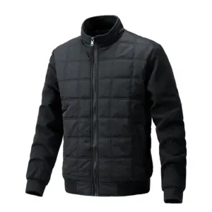 Stand Collar Knitted Sleeve Thin Cotton Coat