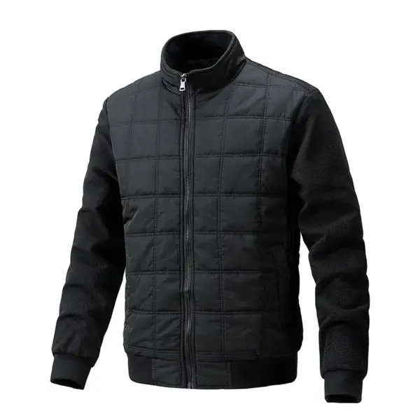 Stand Collar Knitted Sleeve Thin Cotton Coat