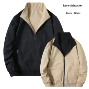 Stand-up Collar Top Casual And Versatile Mid-age Dad Jacket