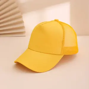 Breathable Mesh Canvas Baseball Cap with Sun Protection, Adjustable