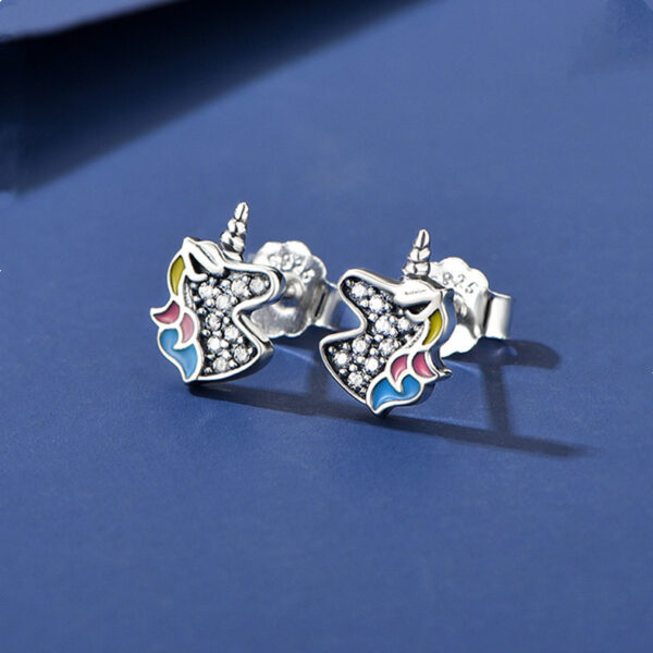 Sakura only Japanese and Korean version of the unicorn earrings simple minimalist net red explosion niche design unicorn earrings earrings earrings