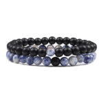 Comfort Elastic Turquoise Beaded Couple Bracelets - 6 mm