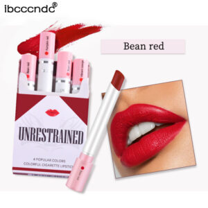 4-Color Velvet Matte Cigarette Tube Lipstick Set - Easy Apply