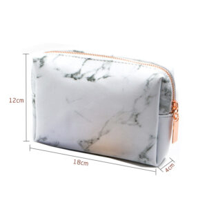 Precise 10-Piece Marble Makeup Brush Set with PU Bag