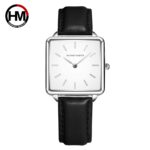 Reliable Quartz Movement Rose Gold Square Women Wristwatch