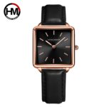 Reliable Quartz Movement Rose Gold Square Women Wristwatch