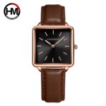 Reliable Quartz Movement Rose Gold Square Women Wristwatch