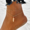 Leaf Red Transparent Crystal Multi-Layer Anklet for Women Leaf Red Transparent Crystal Multi-Layer Anklet for Women