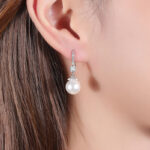 Retro Pearl Earrings Pearl Earrings S925 Sterling Silver Flower Earrings Real Silver Ear Hooks Pearl Agate Earrings Accessories
