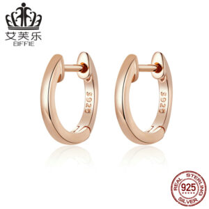 Three-Color 925 Sterling Silver Stud Earrings - Gold Plated