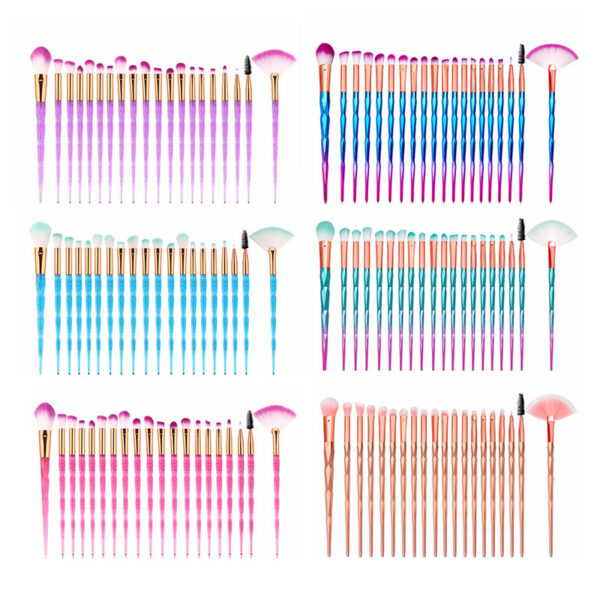 20-Piece Makeup Brush Set with 3 cm Synthetic Bristles