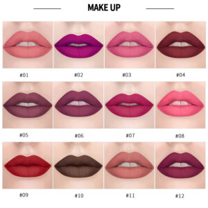 Moisturizing Matte Lipstick Set with Velvet Finish, 12 Colors