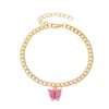 European and American new simple summer beach foot ornaments ins style color acrylic butterfly anklet metal thick chain foot ornaments