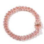 Sparkling Micro-Inlaid Cuban Chain Anklet with Gems (U-Shape)