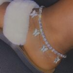 19304809695_2100535444.jpg More European and American creative rhinestone butterfly pendant anklet bracelet women popular butterfly elements new shiny footwear