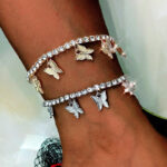 19304833044_2100535444.jpg More European and American creative rhinestone butterfly pendant anklet bracelet women popular butterfly elements new shiny footwear
