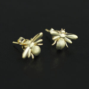 Cute Bee Dangle Earrings in Rose Gold S925 Sterling Silver