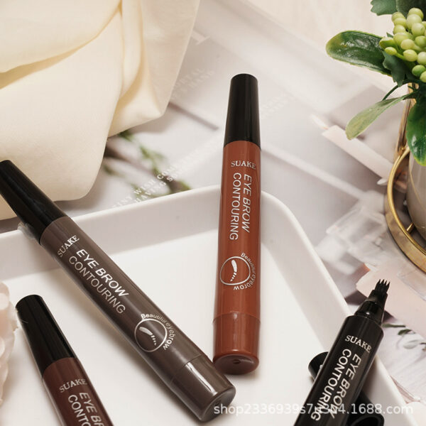 Waterproof Anti-Sweat Liquid Eyebrow Pencil, Four-Head 3 D Waterproof Anti-Sweat Liquid Eyebrow Pencil, Four-Head 3 D