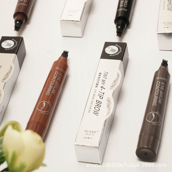 Waterproof Anti-Sweat Liquid Eyebrow Pencil, Four-Head 3 D Waterproof Anti-Sweat Liquid Eyebrow Pencil, Four-Head 3 D