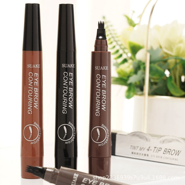 Waterproof Anti-Sweat Liquid Eyebrow Pencil, Four-Head 3 D Waterproof Anti-Sweat Liquid Eyebrow Pencil, Four-Head 3 D