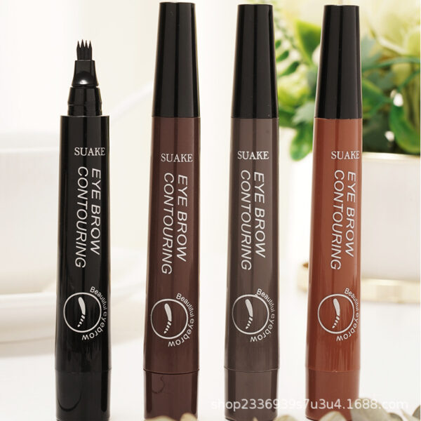 Waterproof Anti-Sweat Liquid Eyebrow Pencil, Four-Head 3 D Waterproof Anti-Sweat Liquid Eyebrow Pencil, Four-Head 3 D