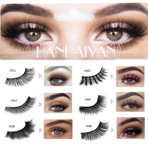 3 D Mink Hair False Eyelashes in Black for Soft Curling Lift