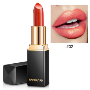 Temperature-Changing Metallic Pearlescent Lipstick with Golden Flash