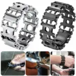 29-Function Modular Stainless Steel Tool Bracelet with Screwdriver