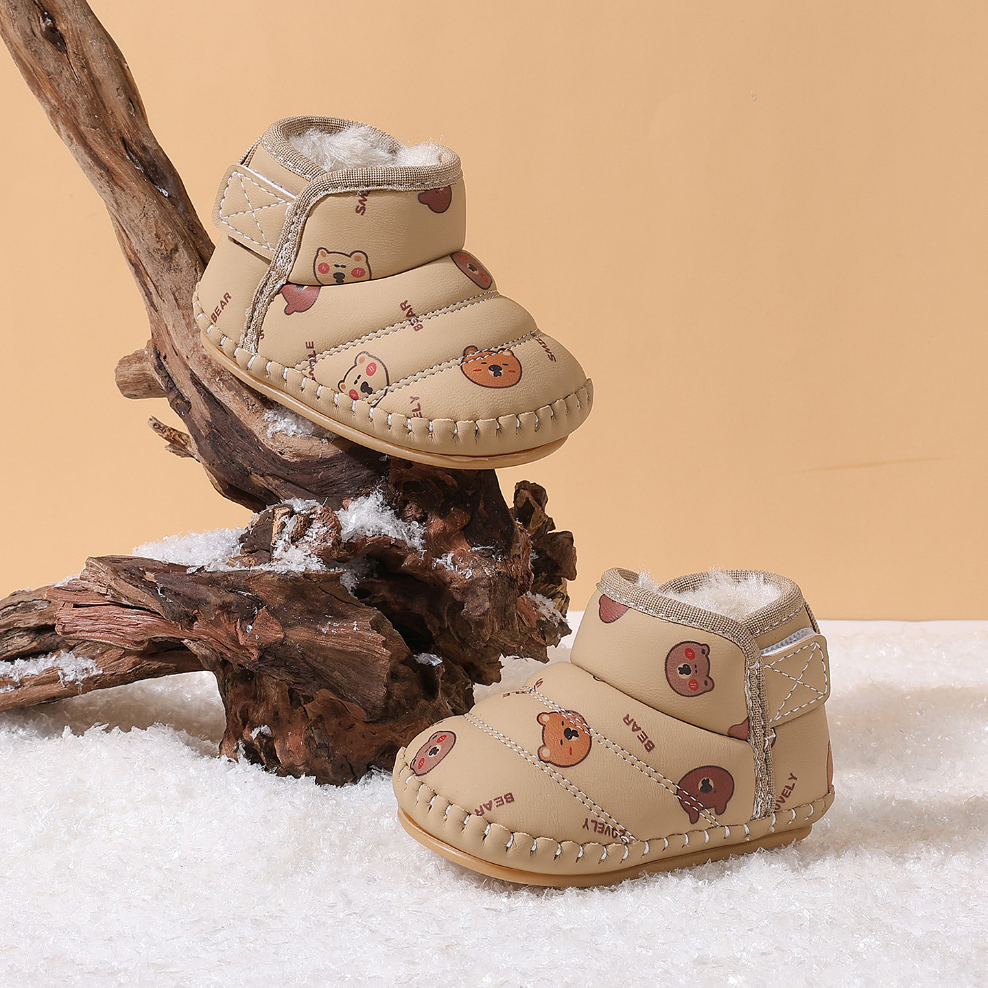 Warm Fleece-Lined Toddler Snow Boots with Anti-Slip Sole Warm Fleece-Lined Toddler Snow Boots with Anti-Slip Sole