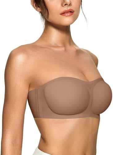 OEAK Womens Strapless Bras Push Up Bandeau Bra Non Slip Wire OEAK Womens Strapless Bras Push Up Bandeau Bra Non Slip Wire
