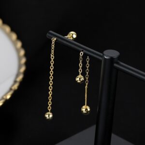 Round beads small earrings short short earrings female earrings female 2023 new fashion all-match ins cold style earrings