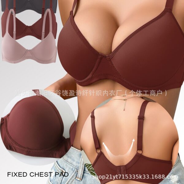 European and American cross-border temu specializes in summer thin push-up bras that support side breasts, prevent sagging, and provide shaping.