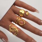 Interwoven Line Ring for Women, Stackable Open Wear