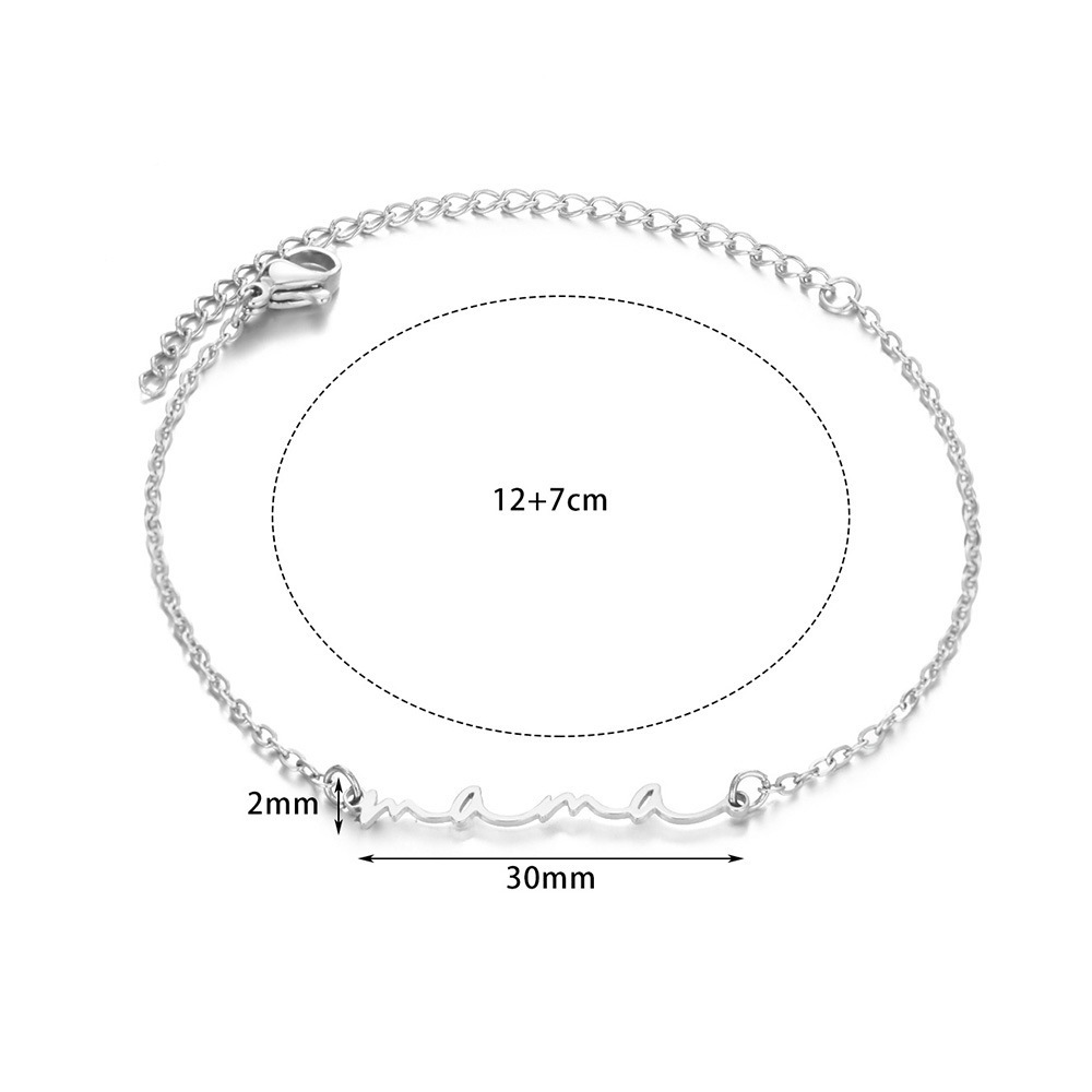 Adjustable Mama Letter Stainless Steel Bracelet Anklet