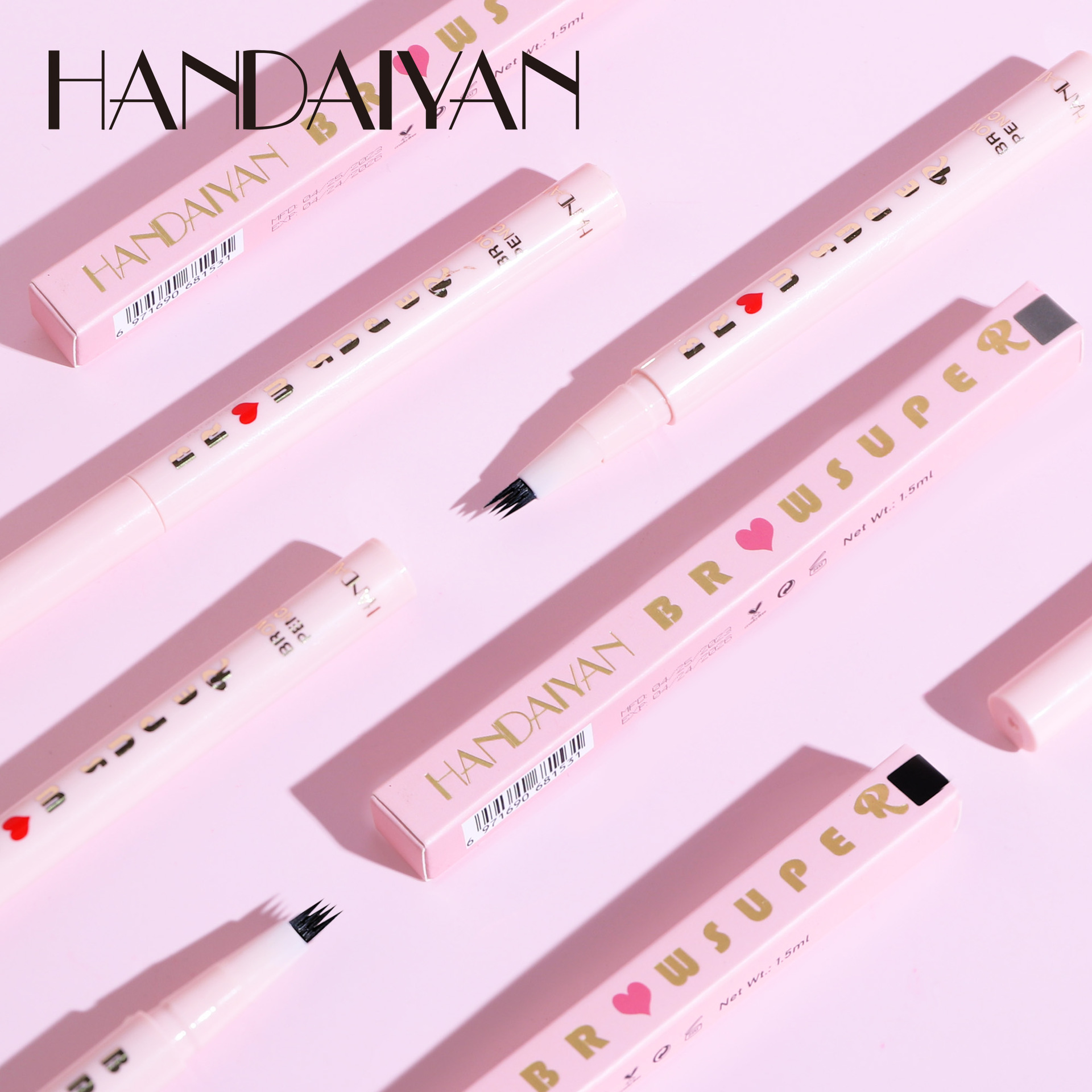 Waterproof Sweat-Proof Eyebrow Pencil with 4-Fork Tip