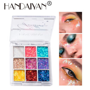 Shimmer 9-Color Sequin Eyeshadow Palette for Night Performance