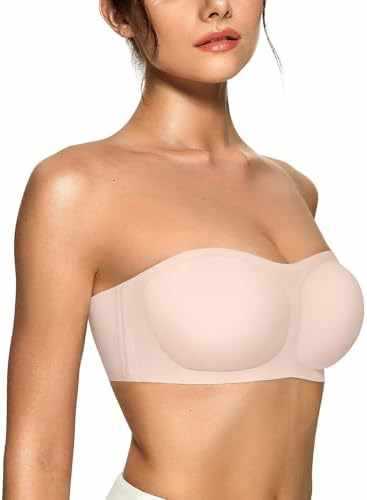 OEAK Womens Strapless Bras Push Up Bandeau Bra Non Slip Wire OEAK Womens Strapless Bras Push Up Bandeau Bra Non Slip Wire