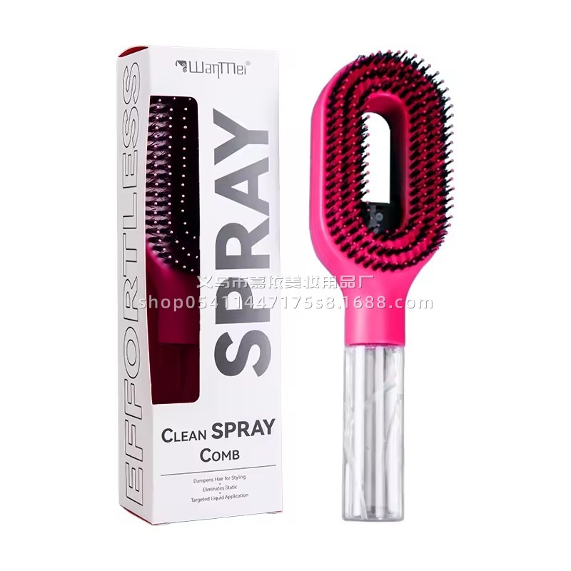 Factory direct stock of SprayHair spray comb, new cross-border product, one-click spray, anti-static, wet and dry dual-use hair smoothing comb.