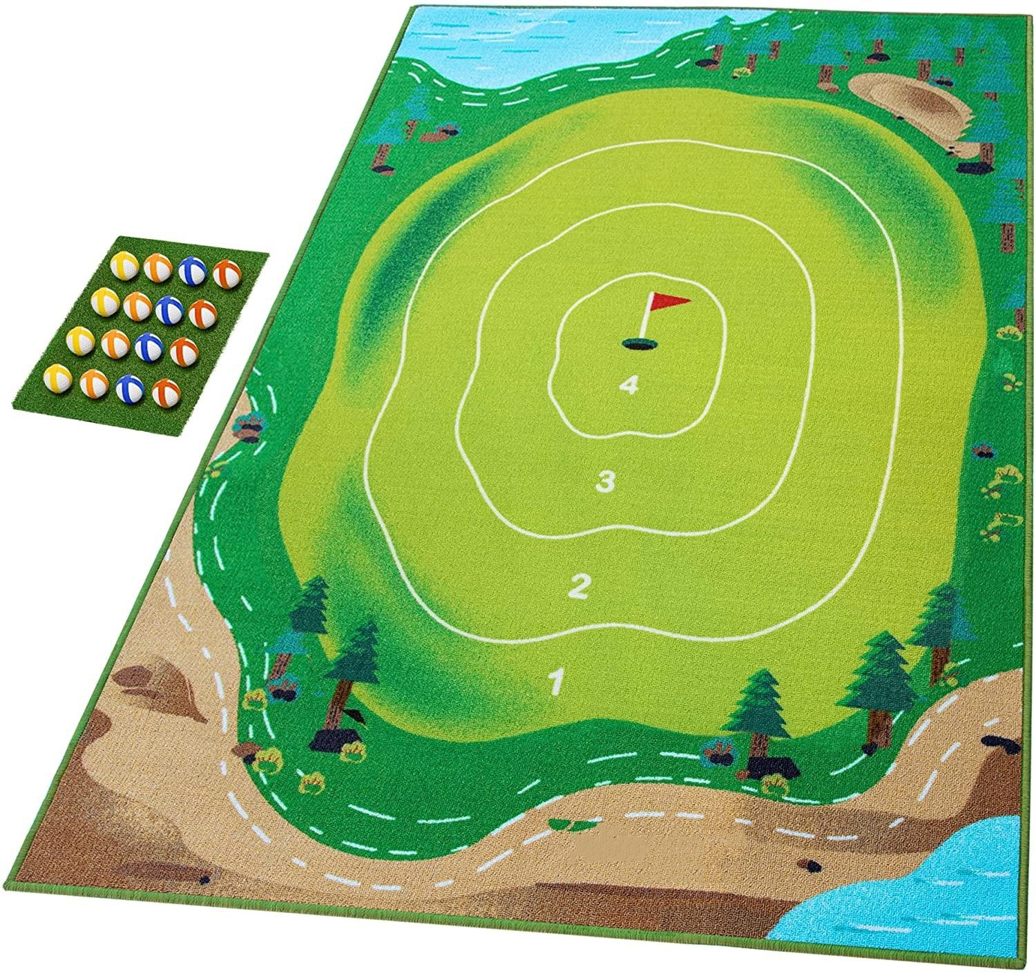Improves Golf Practice with Flannel Hitting Mat & Balls Set Improves Golf Practice with Flannel Hitting Mat & Balls Set