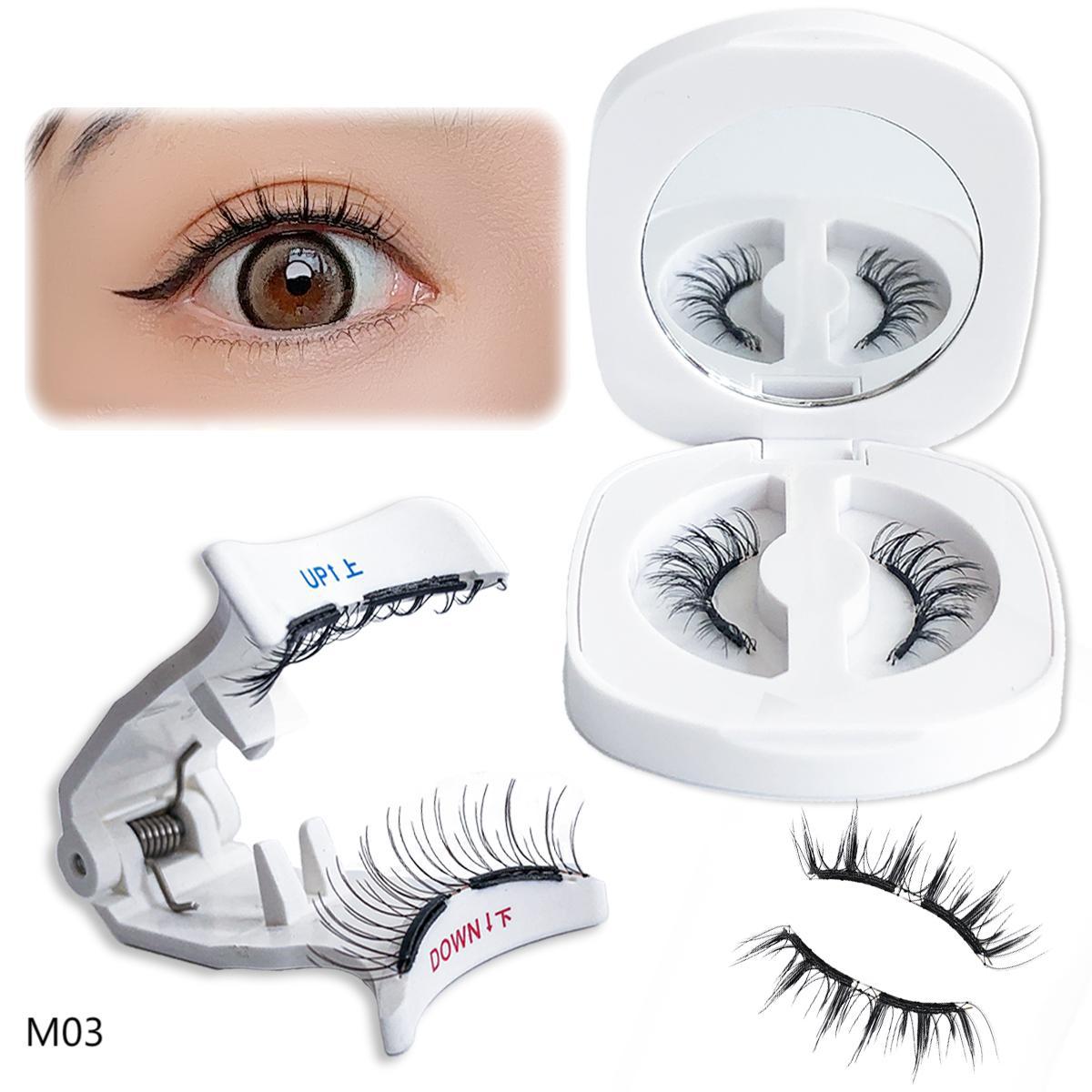 Soft magnetic adhesive zero-glue false eyelashes, ultra-natural, realistic, thick, curled, and portable M02 style, the same style as YueTong false eyelashes.