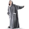 Wearable blanket hoodie sweatshirt, oversized warm pullover, lazy sweatshirt, extra long TV blanket