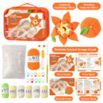 O1CN018DFNHd1G0zBurS9EP_2241790561-0-cib.jpg New beginner DIY hand-knitting material kit: Orange pendant yarn crochet set, cultural crochet ornament.