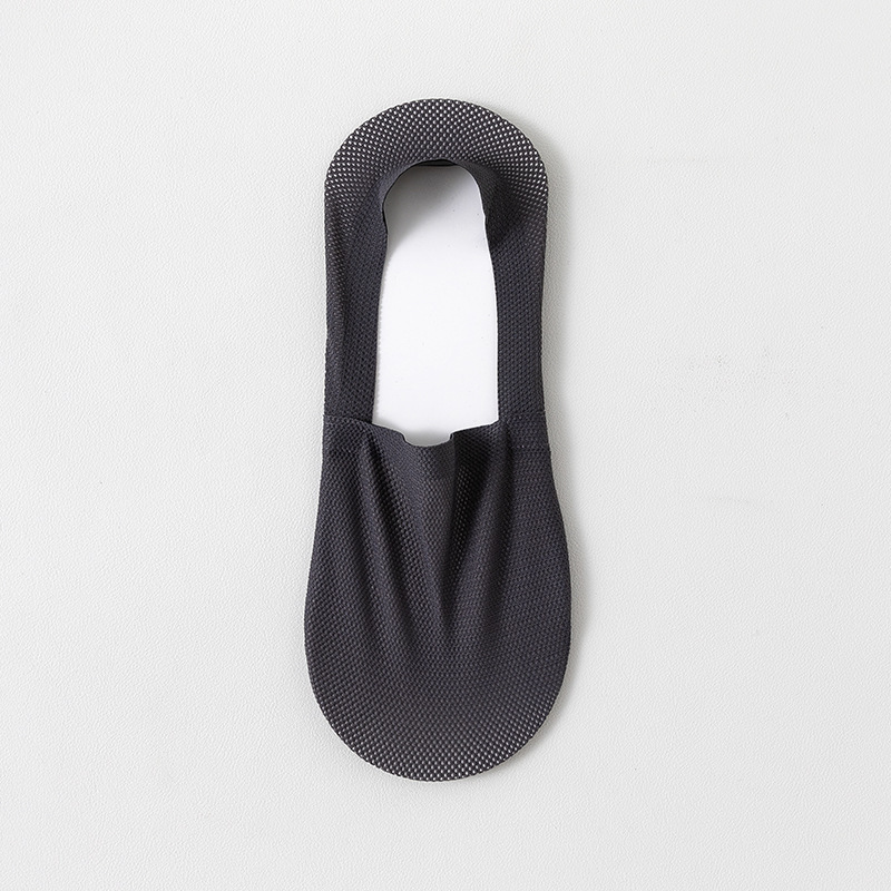 Men’s Breathable Ice Silk Boat Socks, Moisture-Wicking Non-Slip