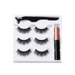 Magnetic eyeliner liquid false eyelashes three-dimensional curling thick eyelashes chemical fiber simulation pure handmade magnet false eyelashes