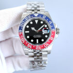 Glow-in-the-Dark GMT Mechanical Watch with Steel Strap 40.5 mm