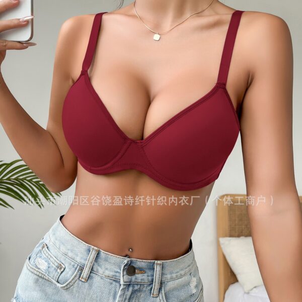 European and American cross-border temu specializes in summer thin push-up bras that support side breasts, prevent sagging, and provide shaping.