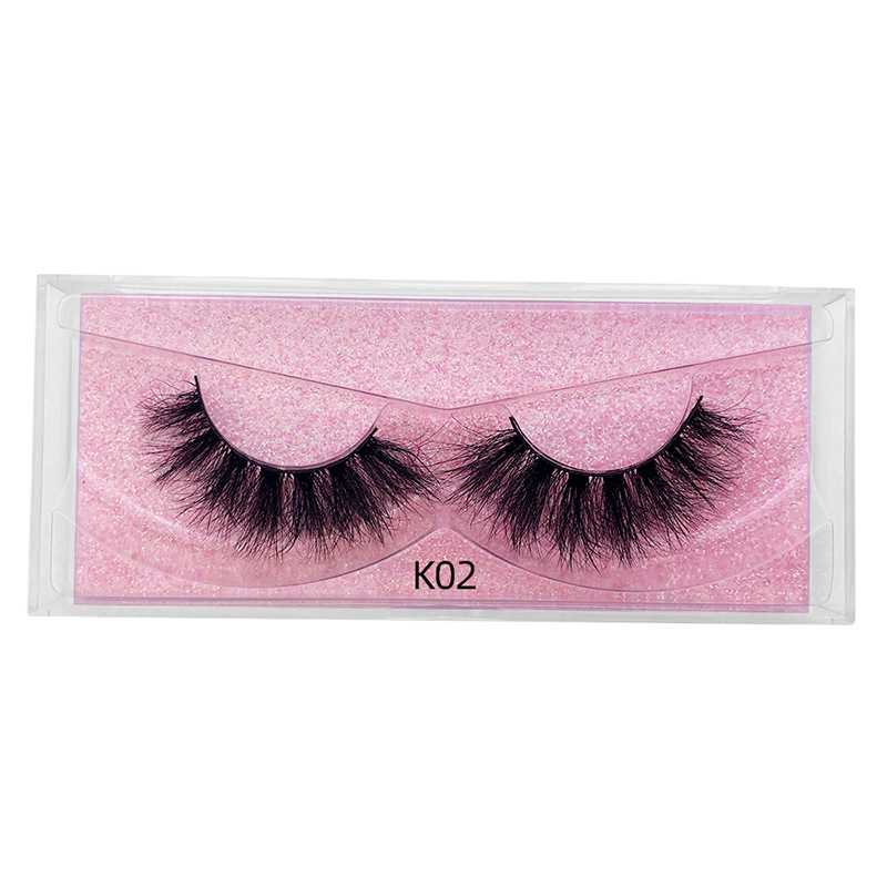 New product 5d mink hair fried false eyelashes natural thick style messy curled eyelashes K01-K12 pull-out box