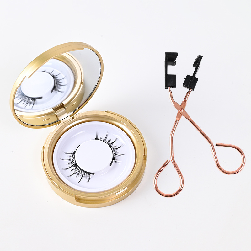 Magnetic glue-free three-magnet false eyelashes set with clips collection one pair of reusable magnetic false eyelashes